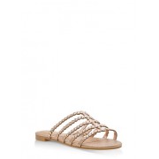 Studded Strap Slide Sandals - Sandals - $12.99 
