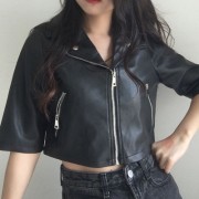 Suede compound mid-sleeved high-waist PI - Jacket - coats - $27.99 
