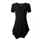 Suimiki Women Short Sleeve Irregular Hem Tunic Top - Srajce - kratke - $9.99  ~ 8.58€