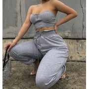 Summer European and American sports wild guard pants tube top suit - Рубашки - короткие - $35.99  ~ 30.91€