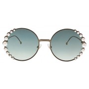 Sunglasses Fendi Ff 295 /S 0J7D Semi Matte Bronze / EZ green silver mirror lens - Sunglasses - $250.00 