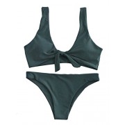SweatyRocks Women's Sexy Bikini Swimsuit Tie Knot Front Swimwear Set - Kostiumy kąpielowe - $12.99  ~ 11.16€