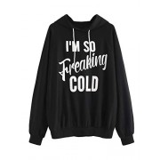 SweatyRocks Women's Hoodie Letter Print Long Sleeve Hooded Sweatshirt Pullover Top - 半袖衫/女式衬衫 - $11.99  ~ ¥80.34