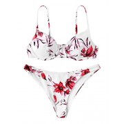 SweatyRocks Women's Sexy Bathing Suits Spaghetti Strap Floral Bikini Set Underwire Swimsuit - Trajes de baño - $13.99  ~ 12.02€
