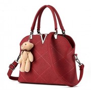 Sweet Lady Women's Medium Sized Faux Leather Shell Top Hand Tote Purse Cross Bag - Bag - $35.00 