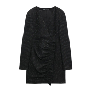 TEXTURED WEAVE DRESS WITH RUFFLE - Obleke - $69.90  ~ 60.04€
