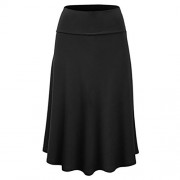 TOPUNDER Maxi Skirts for Women Solid Flare Hem High Waist Midi Skirt Sexy Pleated Skirt - Skirts - $5.49  ~ £4.17