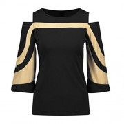 TOPUNDER Women Clothing Women Cold Shoulder Shirt Long Sleeve Blouse Sweatshirt Pullover Tops by Topunder - Рубашки - короткие - $9.99  ~ 8.58€
