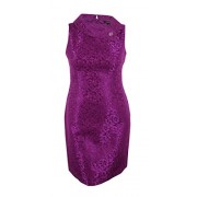Tahari by ASL Womens Jacquard Sheath with Envelope Neck and Brooch - Dresses - $59.98 