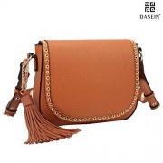 Tassel Grommets Crossbody Bags for Women Designer Shoulder Purses Vegan Leather Messenger Bag - Hand bag - $79.99 