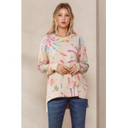 Taupe Multi Color Print Knit Sweater - Pullovers - $46.75 