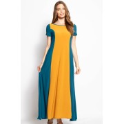 Teal/Yellow Breezy Summer Maxi Dress - Dresses - $30.58 