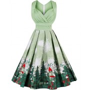 Tempt Me Juniors Vintage 50s Floral Sleeveless Garden Party Dress Cocktail Swing Dress - ワンピース・ドレス - $15.99  ~ ¥1,800