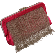 Textured Satin Chain Fringe Evening Clutch Bag - Clutch bags - $40.99 