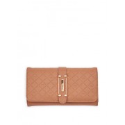 Textured Faux Leather Flap Over Wallet - Wallets - $7.99 