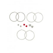 Textured Hoop and Flower Stud Earrings - Uhani - $5.99  ~ 5.14€