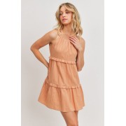 Textured Woven Fabric With Tiered Sl Dress - Dresses - $67.10 