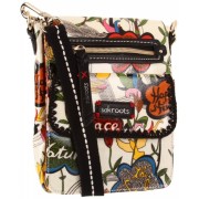 The SAK Artist Circle Small Flap Messenger Cross Body White Peace Print - Borse - $39.00  ~ 33.50€