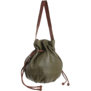 The SAK Indio Leather Drawstring Shoulder Bag Olive - Borse - $74.25  ~ 63.77€