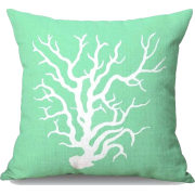 Throw Pillow Light Green Coral - インテリア - 