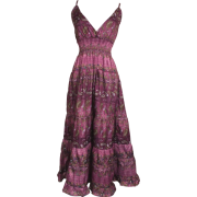 Tiered Floral Maxi Sundress Junior Plus Size Raspberry - Dresses - $35.99 