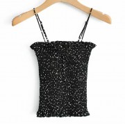 Tight pleated camisole print bottoming v - Majice - kratke - $25.99  ~ 22.32€