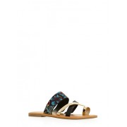 Toe Ring Strappy Slide Sandals - Sandals - $12.99 