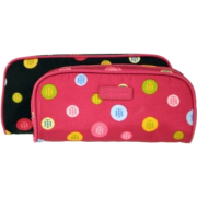 Tommy Hilfiger 2-Piece Ladies Cosmetic Case Print Set Black Circle/Pink Circle - Accessories - $11.96 