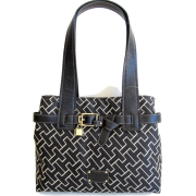 Tommy Hilfiger Belted Buckle Charm Logo Shopper Handbag, Black - Hand bag - $89.98 