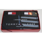 Tommy Hilfiger Boxer Briefs, 2 Pack-Gift Boxed Size: Small-(28-30) - Seldon Stripe/Solid Navy - Underwear - $34.50 