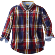 Tommy Hilfiger Boys 2-7 Long Sleeve Chip Plaid Woven Shirt Flag Blue - Košulje - duge - $37.50  ~ 32.21€