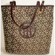 Tommy Hilfiger Brown Signature Logo Tote Handbag - Hand bag - $99.99 