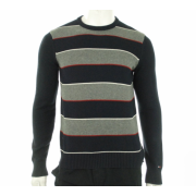 Tommy Hilfiger Crew Neck Striped Sweater Navy - Pullovers - $69.93 