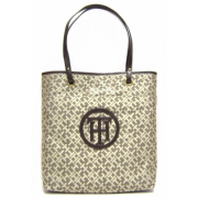 Tommy Hilfiger Laptop / Book Logo Tote Bag in Brown / Beige (TH HANDBAGS, PURSES, BAGS) - Hand bag - $76.00 