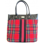 Tommy Hilfiger Large Tommy Tote Handbag, Red/Multi Plaid - Hand bag - $69.98 