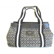 Tommy Hilfiger Medium Iconic "Logo Items" Handbag Purse, Black - Hand bag - $79.98 