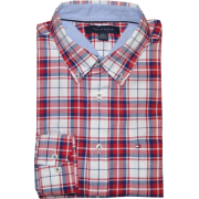 Tommy Hilfiger Men Checkard Logo Long Sleeve Shirt White/Red/Navy - Košulje - duge - $34.99  ~ 30.05€