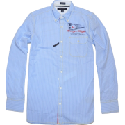 Tommy Hilfiger Men Custom Fit Front Pocket Striped Shirt Light Blue/White - Košulje - duge - $34.99  ~ 222,28kn