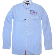 Tommy Hilfiger Men Custom Fit Front Pocket Striped Shirt Light Blue/White - Košulje - duge - $34.99  ~ 30.05€