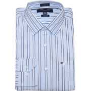 Tommy Hilfiger Men Custom Fit Long Sleeve Logo Striped Shirt Light blue/white/blue - Košulje - duge - $41.99  ~ 36.06€