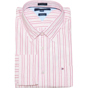 Tommy Hilfiger Men Custom Fit Long Sleeve Logo Striped Shirt Light pink/white/pink - Košulje - duge - $41.99  ~ 36.06€