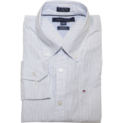 Tommy Hilfiger Men Custom Fit Long Sleeve Striped Logo Shirt White/Brown - Košulje - duge - $39.99  ~ 254,04kn