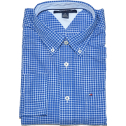 Tommy Hilfiger Men Custom Fit Plaid Long Sleeve Logo Shirt Blue/White - Košulje - duge - $39.99  ~ 34.35€