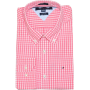 Tommy Hilfiger Men Custom Fit Plaid Long Sleeve Shirt Brink pink/white - Košulje - duge - $41.99  ~ 36.06€