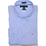 Tommy Hilfiger Men Custom Fit Striped Long Sleeve Logo Shirt Light blue/pink/white - Košulje - duge - $34.99  ~ 222,28kn