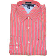 Tommy Hilfiger Men Custom Fit Striped Long Sleeve Shirt Brink red/dark grey/white - Košulje - duge - $39.99  ~ 254,04kn