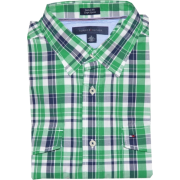 Tommy Hilfiger Men Custom fit Logo Plaid Shirt Green/navy/white - Košulje - kratke - $37.99  ~ 241,33kn