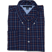 Tommy Hilfiger Men Custom fit Long Sleeve Plaid Shirt Navy/orange/grey - Srajce - dolge - $39.99  ~ 34.35€