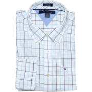 Tommy Hilfiger Men Custom fit Long Sleeve Plaid Shirt White/light blue/navy - Srajce - dolge - $39.99  ~ 34.35€