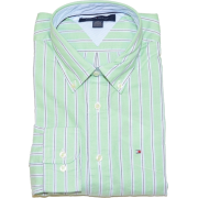 Tommy Hilfiger Men Custom fit Striped Long Sleeve Shirt Green/black/white/light blue - Košulje - duge - $39.99  ~ 34.35€